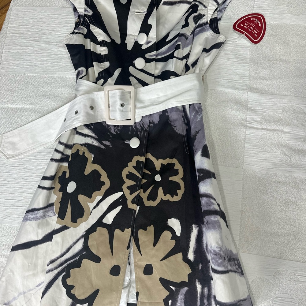 Blanc Noir Monochrome Abstract dress
